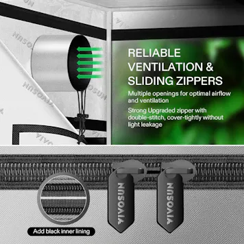 Photo of VIVOSUN G558 Upgraded 5x5 Mylar Grow Tent with 22mm Poles, 60″ x 60″ x 80″