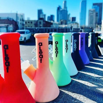 Photo of 5" aLeaf Silicon Water Pipe w/45D Banger