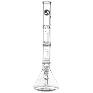 Photo of LA Pipes 14” Double Showerhead Perc Beaker Bong