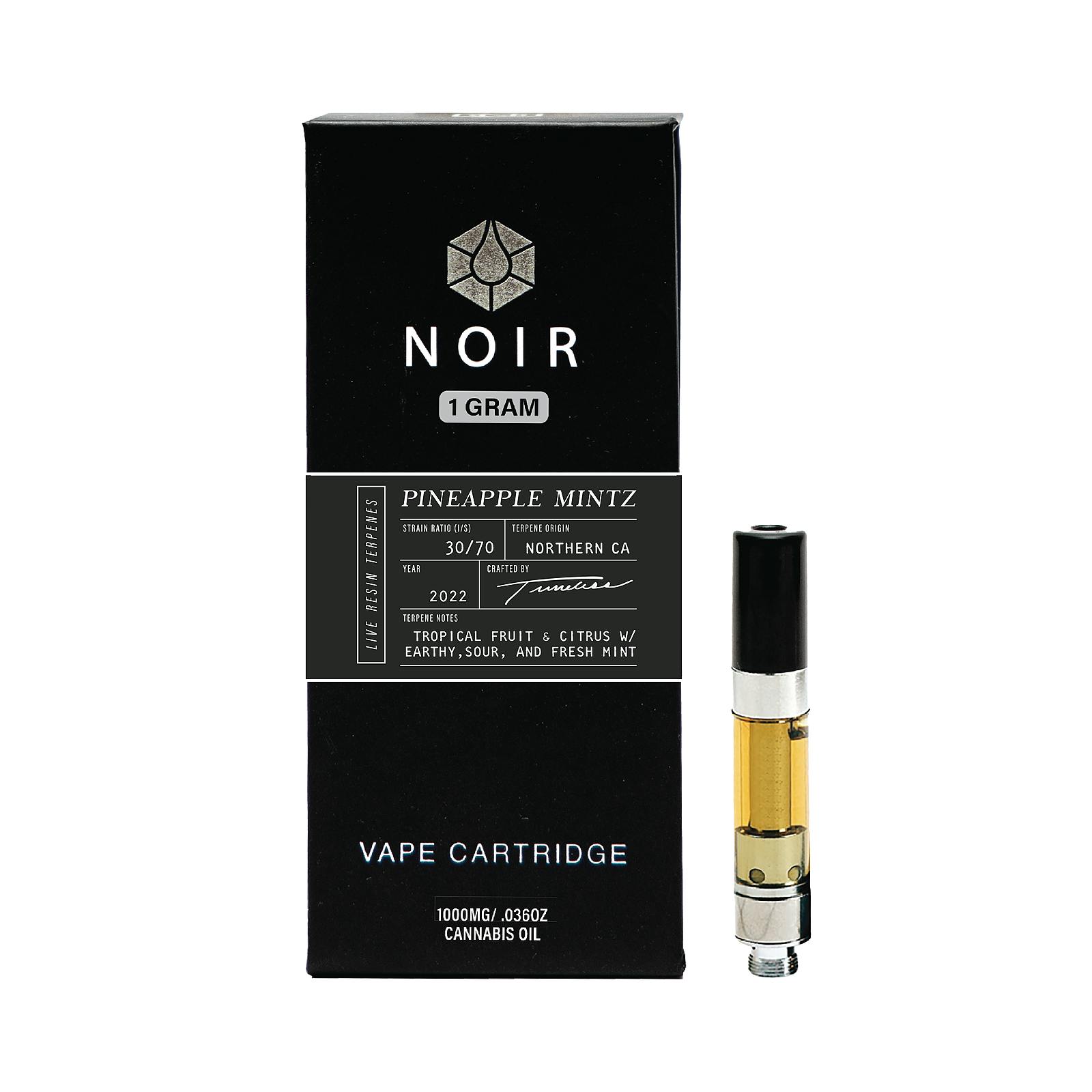 Timeless Vapes Noir Pineapple Mintz 1000mg Vape Cartridge Live Resin Leafly