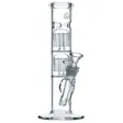 Product image for 11" Double Tree Perc Straight Tube Bong