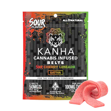 Photo of KANHA | Sour Belts | Sour Cherry Limeade | Sativa | 100mg THC | 2-pack