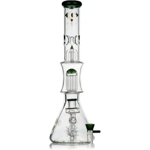 Photo of 18" Beaker Bong Diamond Sea Mine w/ double multi-arm percs + tree arm, by Diamond Glass
