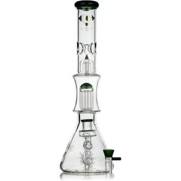 Photo of 18" Beaker Bong Diamond Sea Mine w/ double multi-arm percs + tree arm, by Diamond Glass