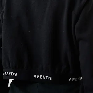 Photo of Afends Womens Homebase - THC Essentials - Hemp Cropped Crew Neck Jumper - Black