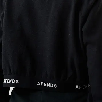 Photo of Afends Womens Homebase - THC Essentials - Hemp Cropped Crew Neck Jumper - Black