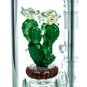 Photo of Empire Glassworks | Bioluminescent Glass Green Cactus Water Pipe w/ Circ Perc