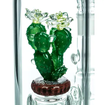 Photo of Empire Glassworks | Bioluminescent Glass Green Cactus Water Pipe w/ Circ Perc