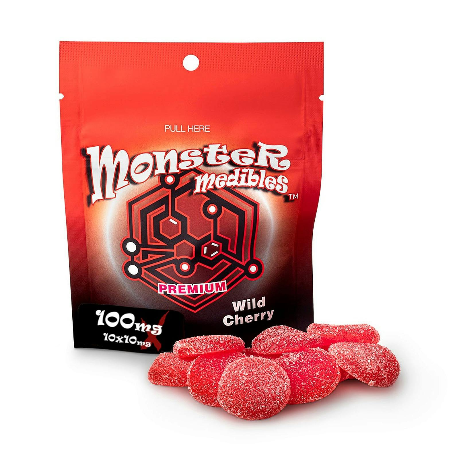 Monster Xtracts (REC) Wild Cherry 10x10 Gummies Leafly