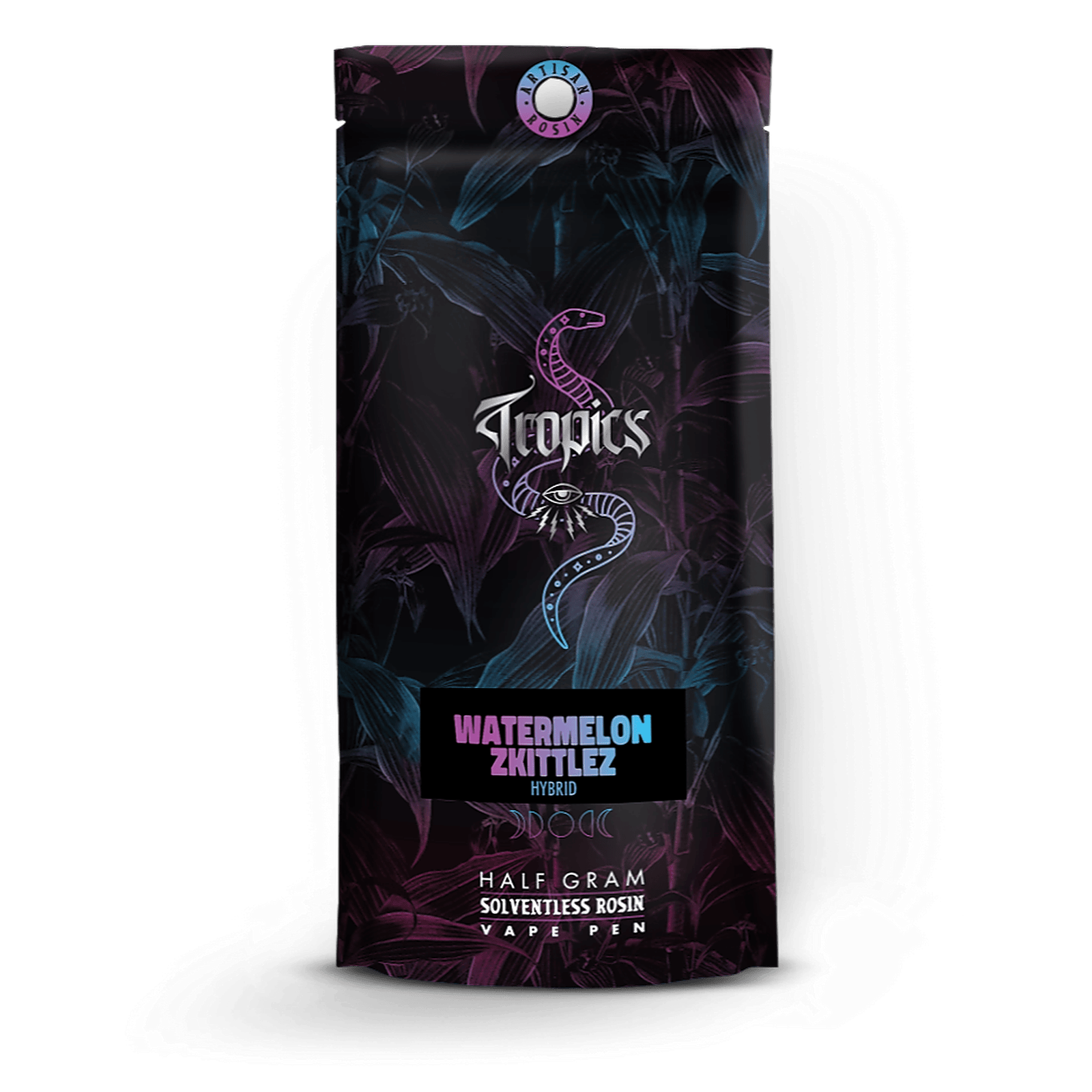 Tropics Watermelon Zkittlez Vape Pen 0.5g allinone Solventless Rosin Leafly