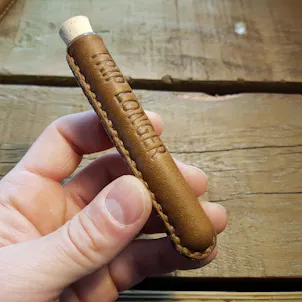 Photo of Trip Longer Leather & Glass Stash Tube