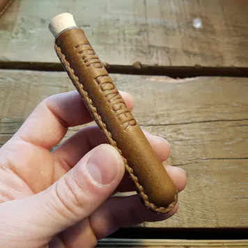 Photo of Trip Longer Leather & Glass Stash Tube