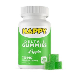 Photo of 30 Pack - Happy Delta - Green Apple Delta 8 Gummies