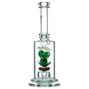Photo of Empire Glassworks | Bioluminescent Glass Green Cactus Water Pipe w/ Circ Perc