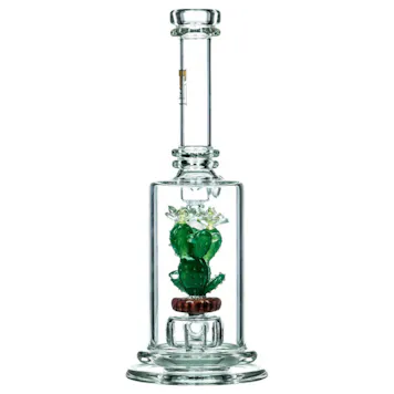 Photo of Empire Glassworks | Bioluminescent Glass Green Cactus Water Pipe w/ Circ Perc