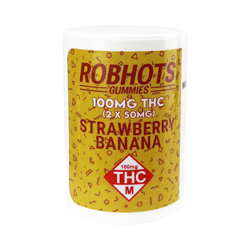 Robhots Edibles: ROBHOTS Gummies | 2 Pack 100mg, Strawberry Banana | Leafly