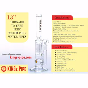 Photo of KING'S PIPE GLASS - TORNADO TO TREE PERC WATER PIPE