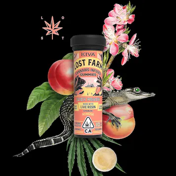 Photo of 10mg Lost Farm 'Mimosa x Juicy Peach' Live Resin Gummies 100mg THC total