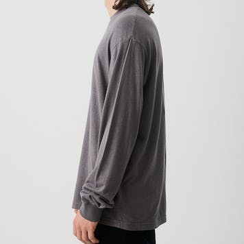 Photo of Afends Mens Essential - THC Essential - Hemp Retro Long Sleeve T-Shirt - Steel