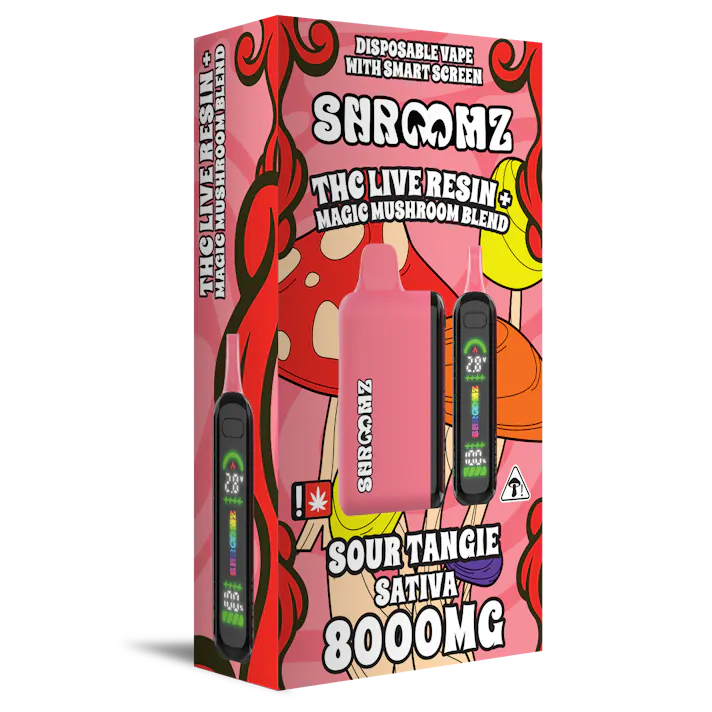 shroomz disposable vape Zaleaf: Thc Live Resin + Magic Mushroom Blend – 8G Sour Tangie - Sativa RAZ Graham Twist Flavor Flavor:White Gummy Peach 15K Flum Mello 20000 Disposable