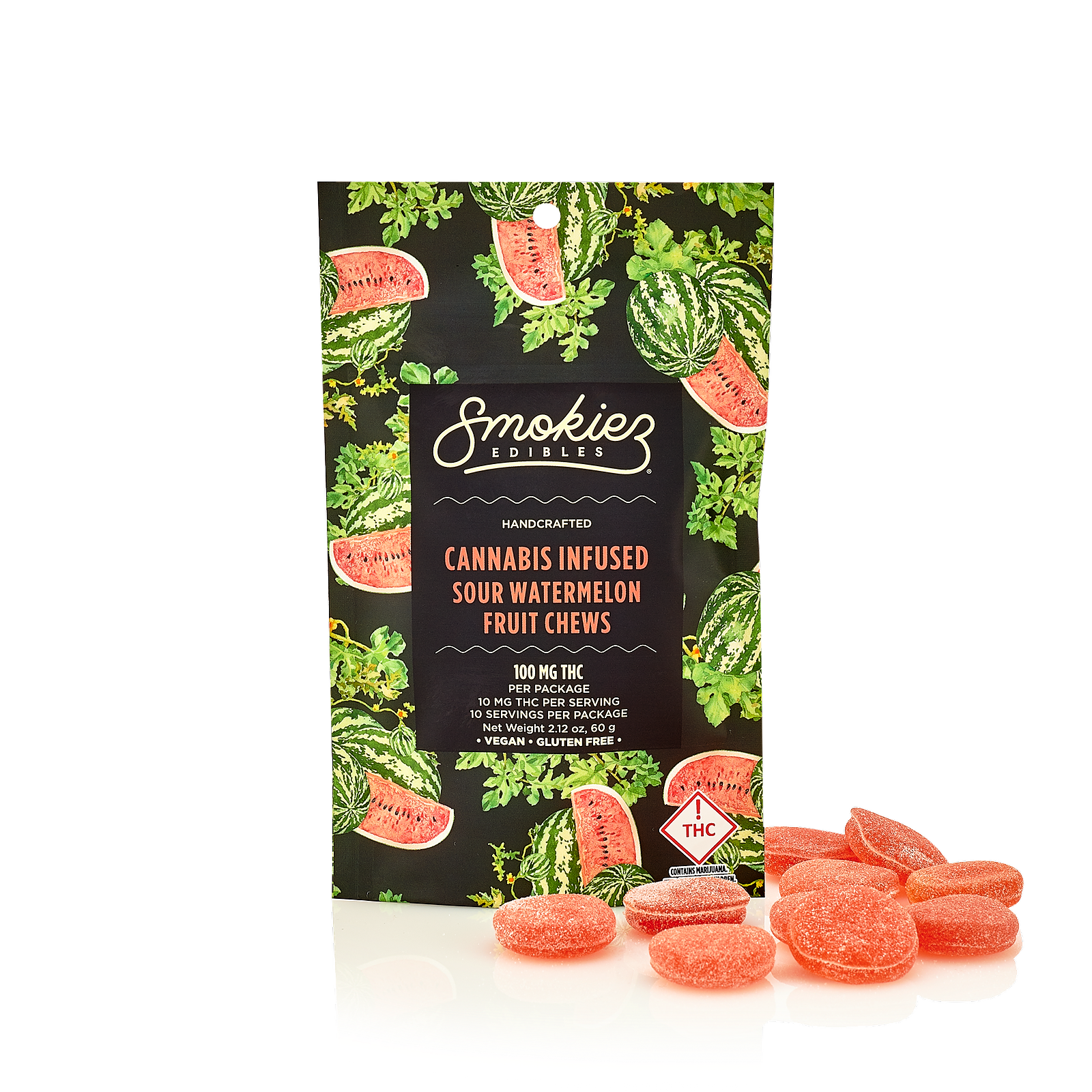 Smokiez Edibles: Smokiez HYBRID Sour Watermelon Fruit Chews - 100mg ...