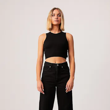 Photo of Afends Womens Dalston - THC Essentials - Hemp Ribbed Tank - Black