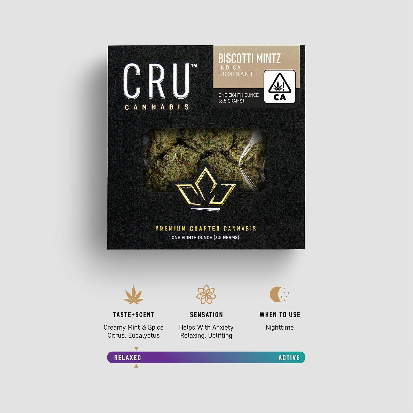 CRU Cannabis Biscotti Mintz 3.5G Indica Flower Leafly