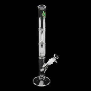 Photo of 16'' Double Showerhead Perc Straight Tube Water Pipe - Made in California