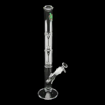 Photo of 16'' Double Showerhead Perc Straight Tube Water Pipe - Made in California
