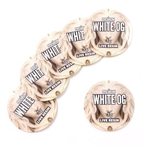 Photo of 100 White OG Live Resin 1/2 Gram Collective Supply Medical Rx Labels Stickers 1" CS-013