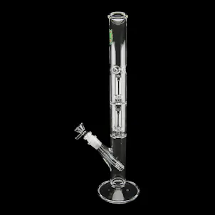 Photo of 16'' Double Showerhead Perc Straight Tube Water Pipe - Made in California