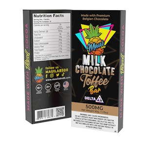 Photo of Maui Labs Delta 8 Milk Chocolate Toffee Bar 500mg