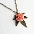 Product image for Jewelry Marijuana Rose Necklace - Bronze & Coral
