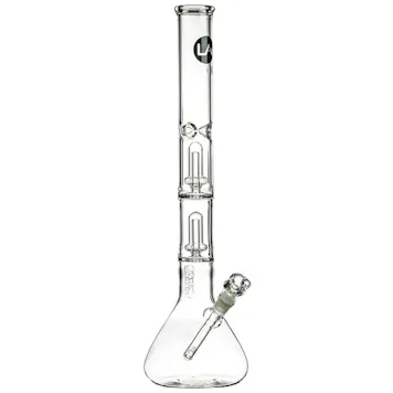 Photo of LA Pipes 20” 5mm Thick Double Showerhead Perc Beaker Bong