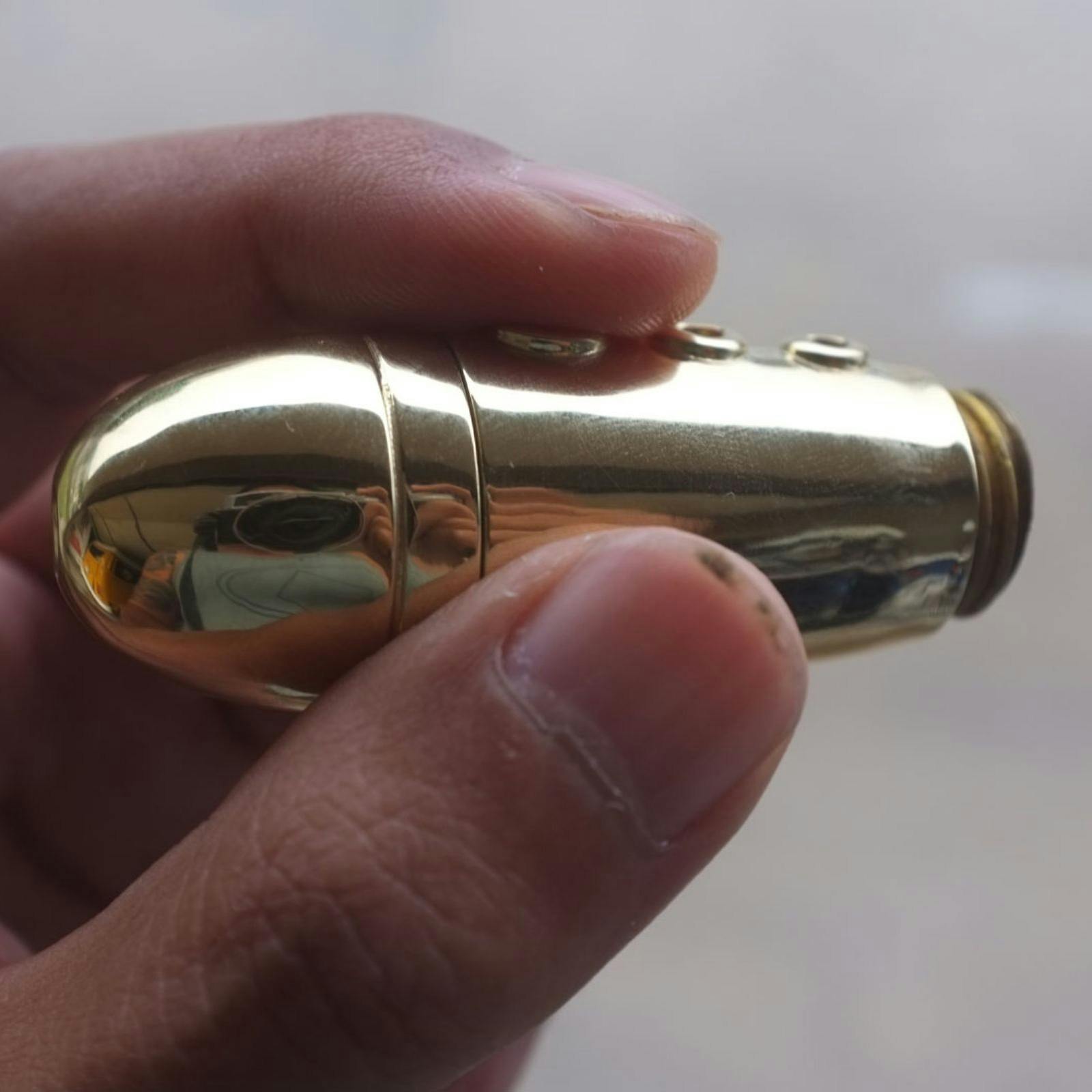Punchbowl Pipes Hawaii "Rocket" Pipe Unique all brass chillum