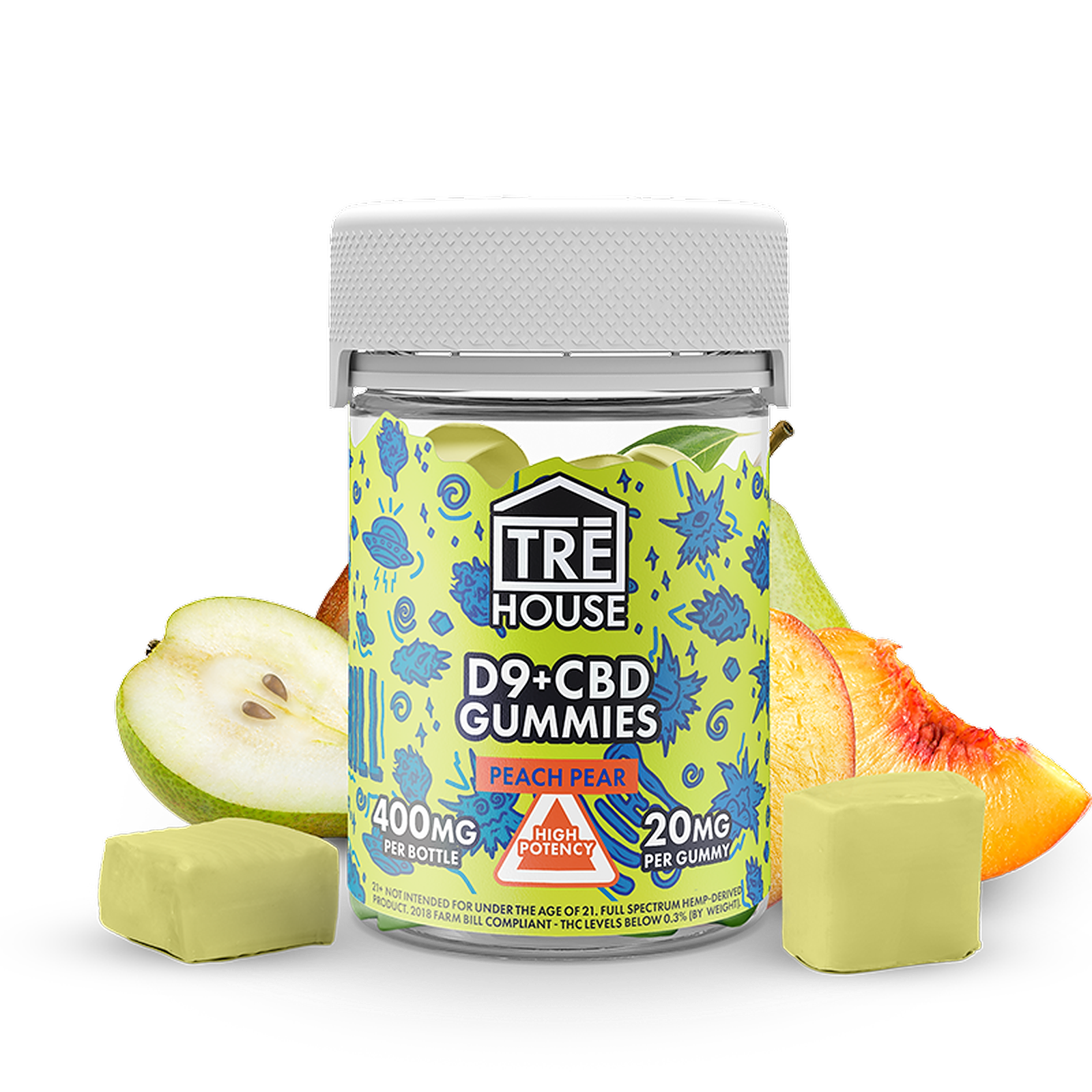 BOOM Headshop: TRE House Delta-9 THC + CBD Gummies: Peach Pear | Leafly