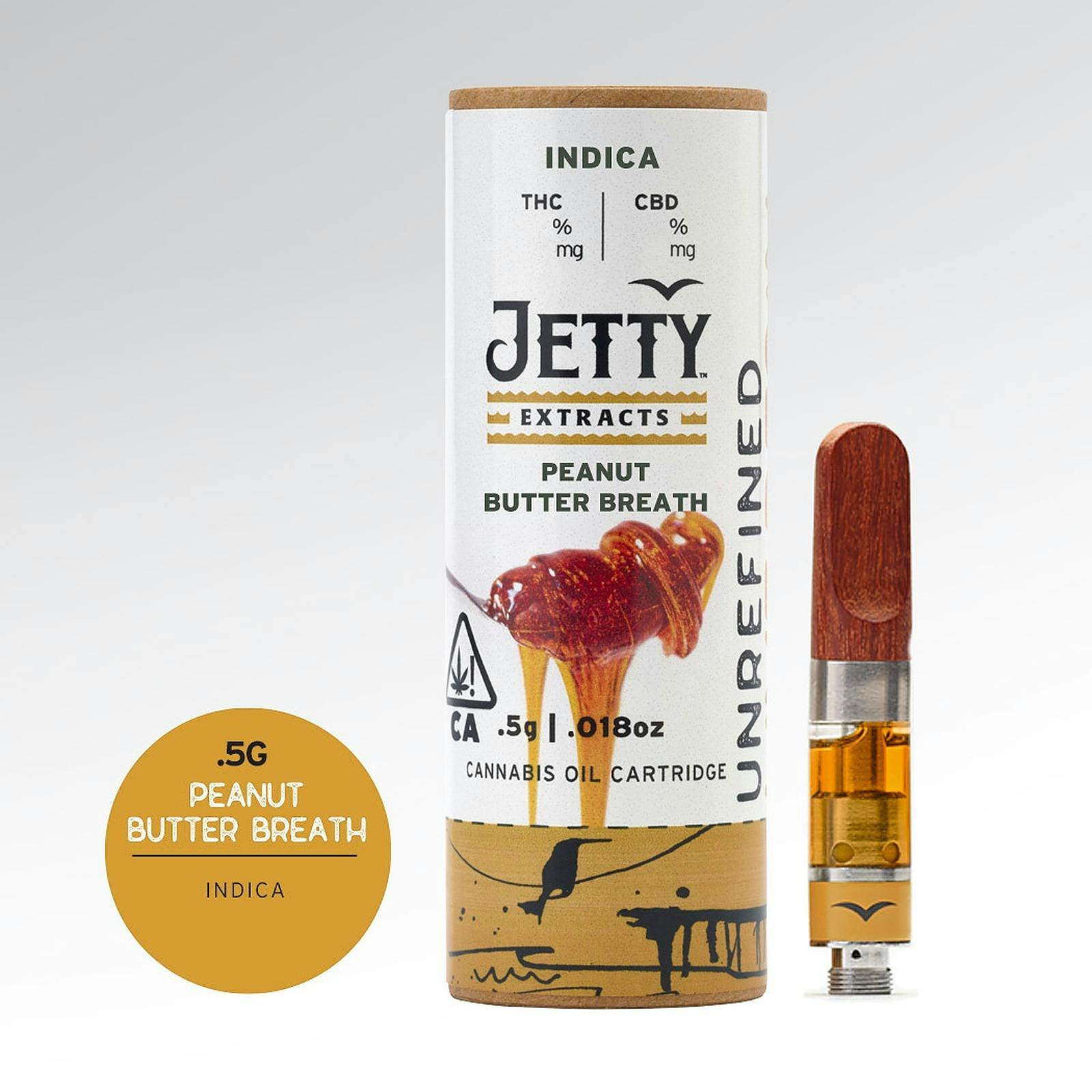 Jetty Extracts Peanut Butter Breath UNREFINED Live Resin Cartridge .5g
