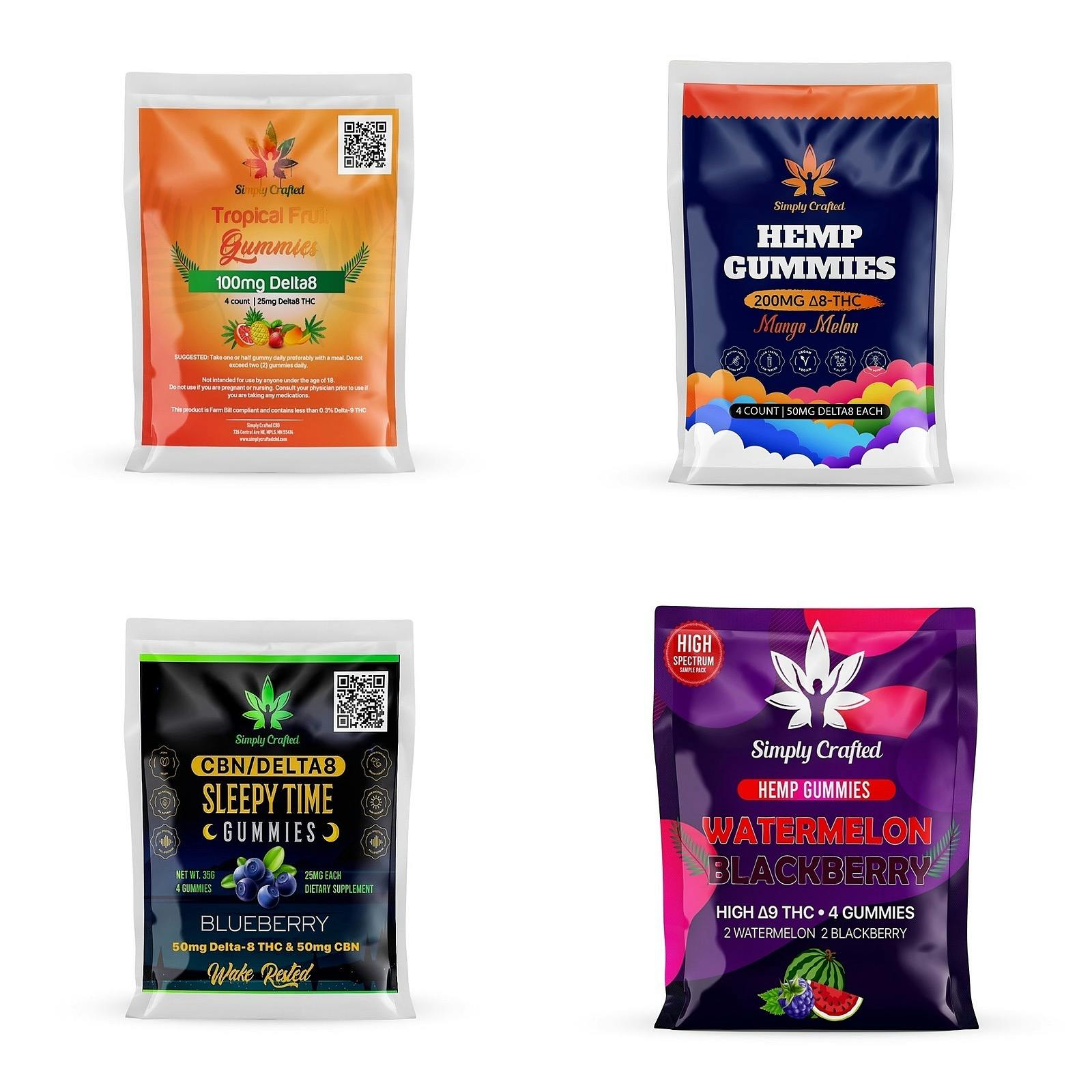 Simply Crafted Free Shipping Save 25 With Code Leafly Delta 8 Thc Gummy Sampler 4 Bags 3629