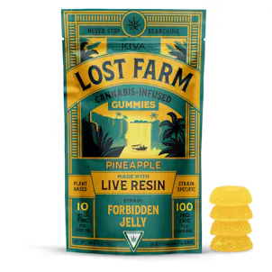 Photo of 10mg Lost Farm 'Forbidden Jelly x Pineapple' Live Resin Gummies 100mg THC total