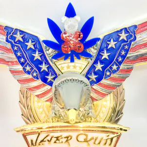 Photo of CannaBears Jewelry XL PIN - "Alpha Blue // Never Quit"