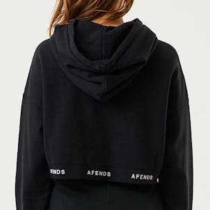Photo of Afends Womens Homebase - THC Essentials - Hemp Cropped Hoodie - Black