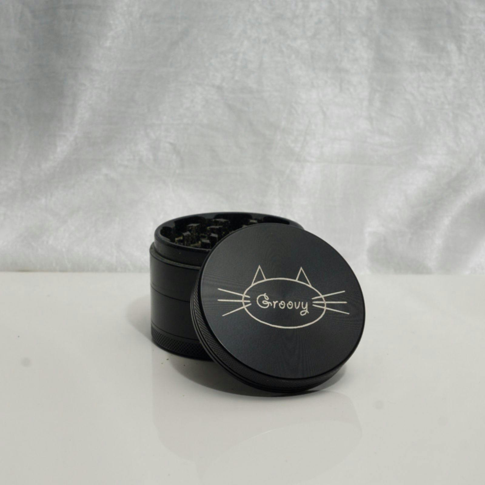 The Groovy Cat Non Stick Ceramic Coated Grinder Black Leafly