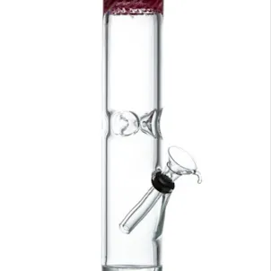 Photo of 10" Straight Tube with Raked Colored Glass Accents