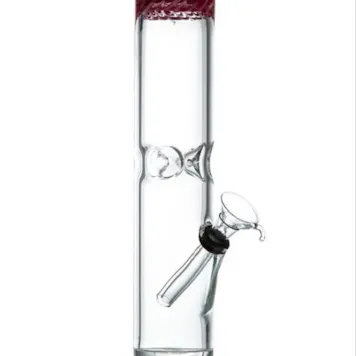 Photo of 10" Straight Tube with Raked Colored Glass Accents