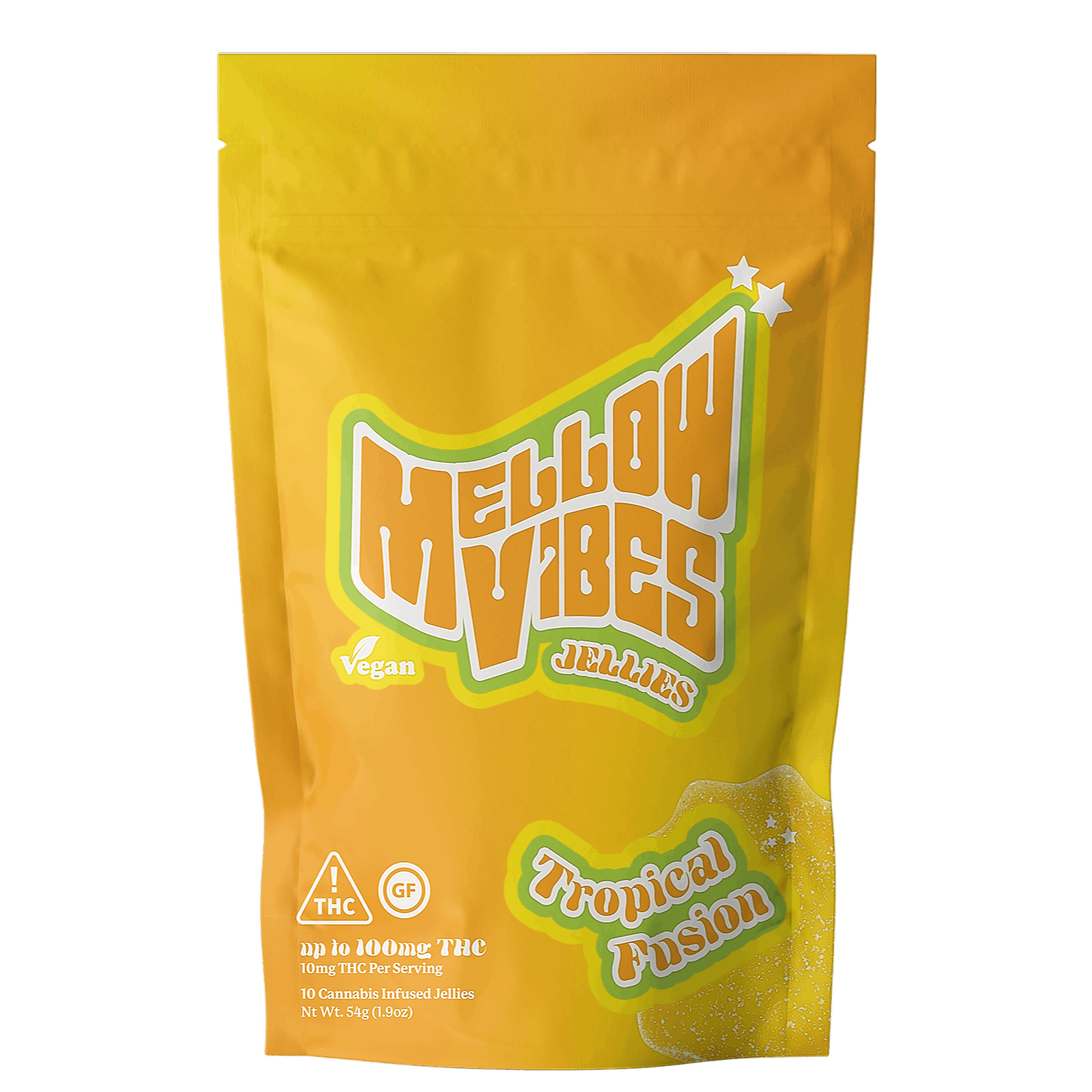 Mellow Vibes: Mellow Vibes Jellies THC 10 Pack Tropical Fusion | Leafly