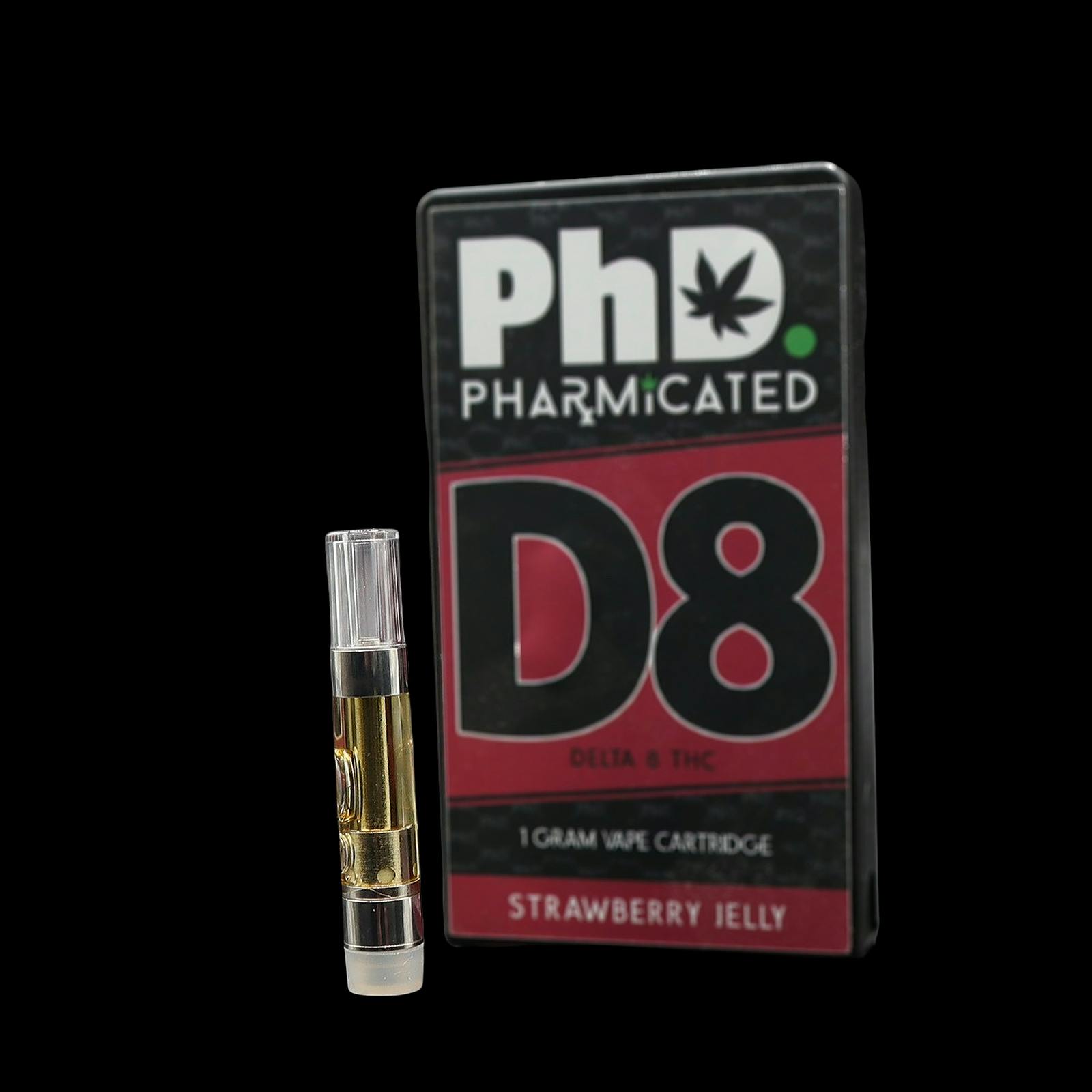 Pharmicated PhD Strawberry Jelly Delta 8 Vape Cart Leafly