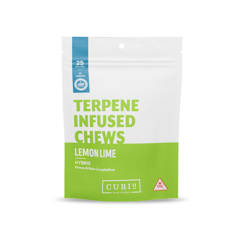Curio Wellness: Terpene Infused Chews-Lemon Lime | 250mg | 10pk | Leafly