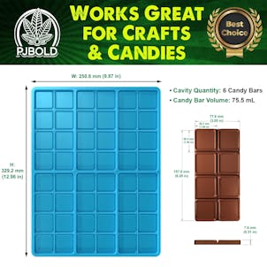 Photo of Plain Candy Bar Mold, 6 Cavity, Blue