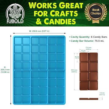 Photo of Plain Candy Bar Mold, 6 Cavity, Blue