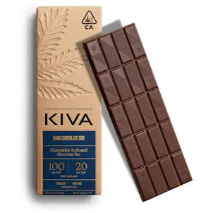 Photo of 5mg : 1mg CBD Kiva 'Dark Chocolate CBD' Dark Chocolate Bar 100mg THC : 20mg CBD total